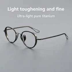 High Qulity Pure Titanium Glasses Frame Men Retro Round Brand Design  Eyewear Woman Optical Prescription Eyeglasses Frames