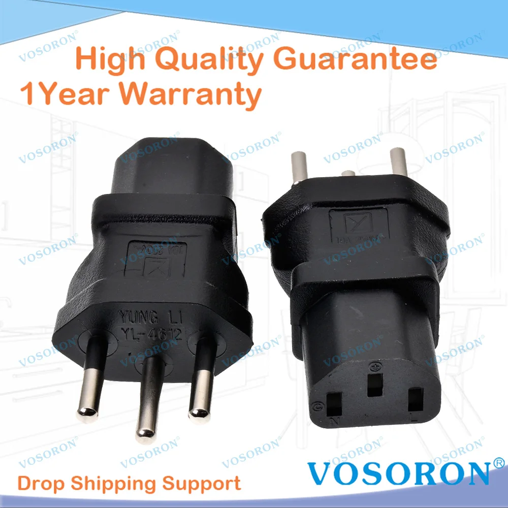 Switzerland Type J SEV 1011 Male Plug to IEC 60320 C13 Female Power Adapter 10A 250V For PC Monitor PDU Server