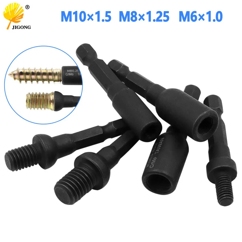 6.35Mm handle inner and outer teeth screw sleeve, double head screw batch embedded locking nut self-tapping screw sleeve