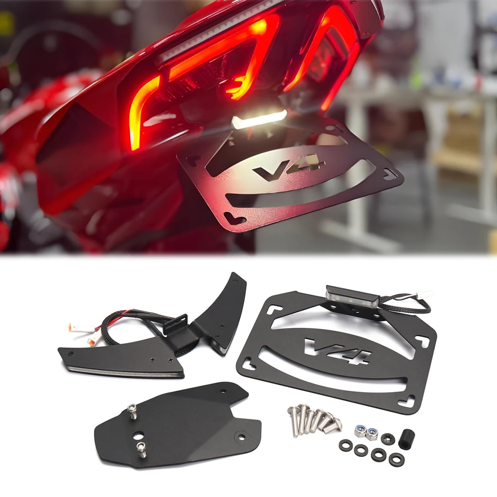 

For Ducati Panigale V4S V4 V2 Streetfighte V2 V4 2025 New Motorcycle Mount Fender Eliminator Tail Tidy License Plate Holder