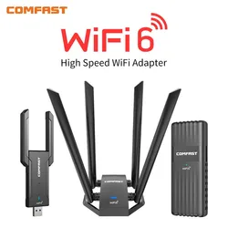 Adaptateur USB Wifi6 AX5400/AX3000 Gigabit, carte réseau de jeu e-sports, dongle Wifi haute vitesse, divulguer récepteur pour PC Win10/11