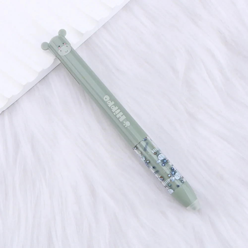 

New Erasable Ballpoint Pen Animal Design Double Ink Color Neutral Pen Quick-drying Writing Tool Student Test