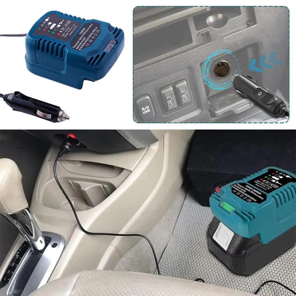 

For Maikta BL1830 BL1840 BL1850 BL1840B BL1815 18V Lighter Battery Mini Plug Fast Charger Vehicle Charger Cigarette Li-ion W3E1
