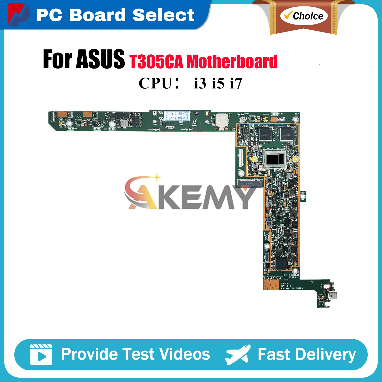 

T305CA Laptop Motherboard For ASUS Transformer T305C T305CA Notebook Mainboard With i3 i5 i7 CPU 100% tests OK fast shipping stk