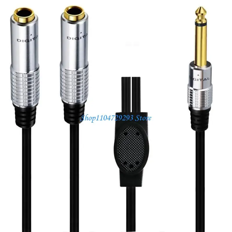 Y2GD 1/4inch Stereo Splitter Y Cable 6.35mm Stereo Male Plug to Double 6.35mm Female