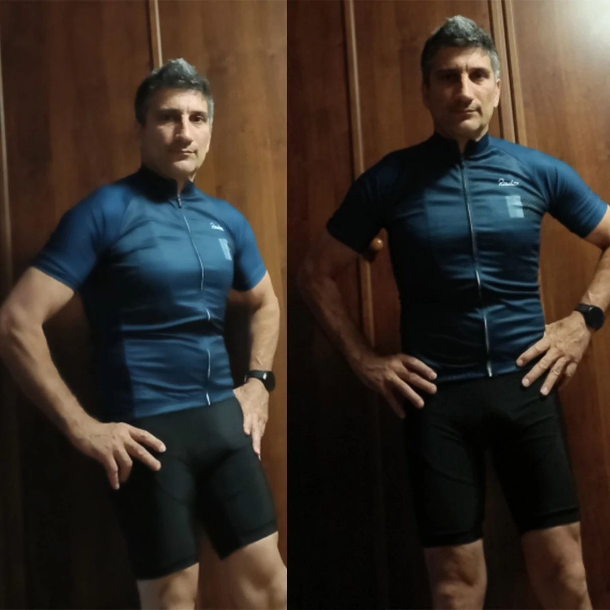 Raudax Herren-Klassik-Radtrikot in Schwarz, kurzärmelig, Rennshirt, Sommer-Radbekleidung, bequemes, atmungsaktives Radfahrer-Shirt – Detail 3