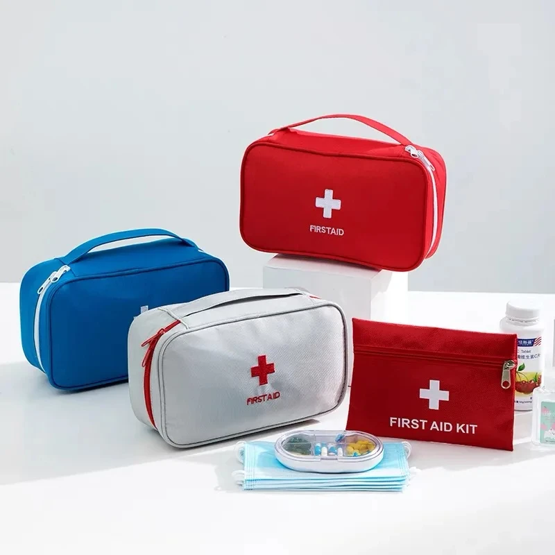 Portable Medicine Bag First Aid Kit Medical Emergency Kits Organizer Oxford Cloth Outdoor Household Medicine Pill Storage Bag