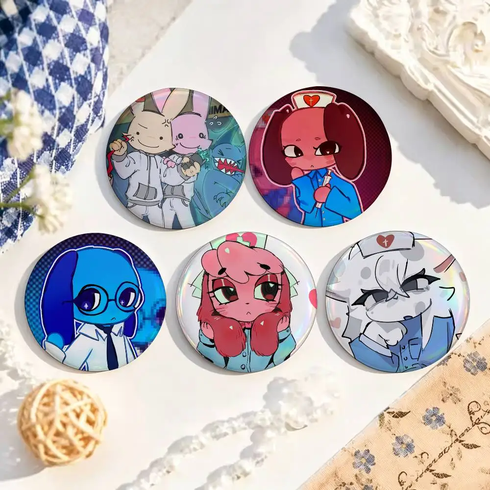 Game Animal Hospital  Enamel Pin Tinplate Round Brooch Cosplay Nijigen Otaku Culture Badge 25mm 32mm 44mm 58mm