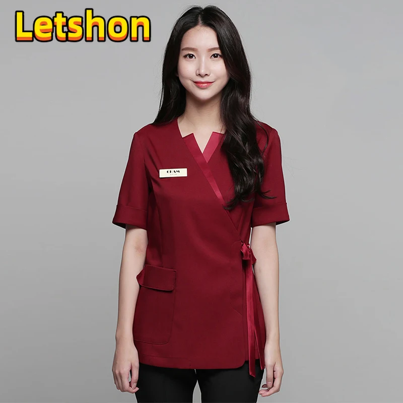 Униформа косметолога для салона красоты, одежда для мастурбации, топ и брюки для маникюра, костюм для стойки регистрации отеля, женская спецодежда