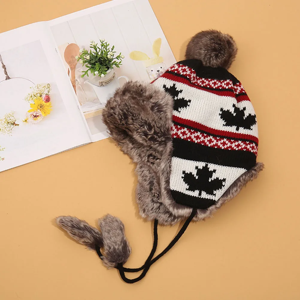 

Winter Warm Hat Knitting Wool Cotton Windproof Beanie Ear Warmer Cold Weather Outdoor Rider Keeps Head Warm Durability