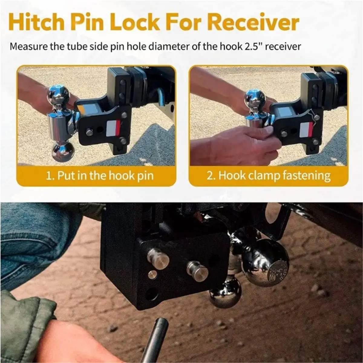 

TS35010 Stainless Steel Replacement Hitch Pin and Clip Compatible with B&W 2-Inch and 2.5-Inch Trailers