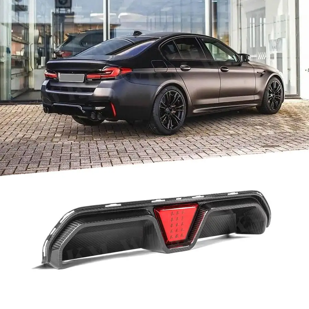 

Dry Carbon Fiber Rear Bumper Lip Diffuser For BMW 5 Series F90 M5 Competitive 2020+ FRP Rear Bumper Guard Car Styling