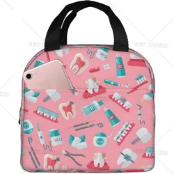 Dentist Cute Lunch Bag Dental Hygienist Lunch Box for Women & Men Insulated Picnic Pouch Thermal Cooler Tote Bag for Work Travel