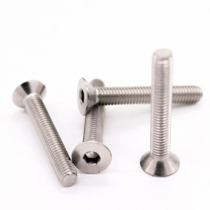 10/50pcs UNC US 2#-56 4#-40 6#-32 8#-32 10#-24 304 A2 Stainless Steel Hex Hexagon Socket Flat Countersunk Head Screw Bolt