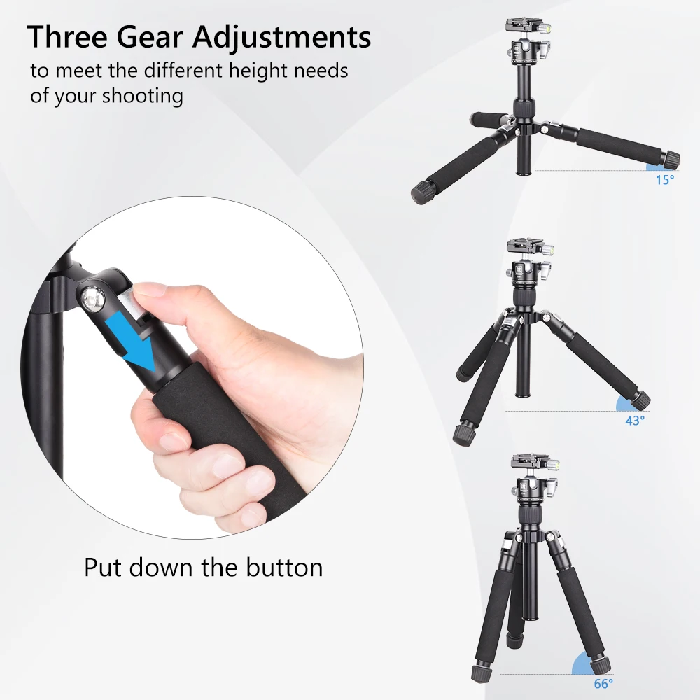 INNOREL PW30 Mini Tripod Aluminum Portable Tabletop Tripod for DSLR Video Camcorder Cell Phone Load 10kg D28 Panoramic ball head