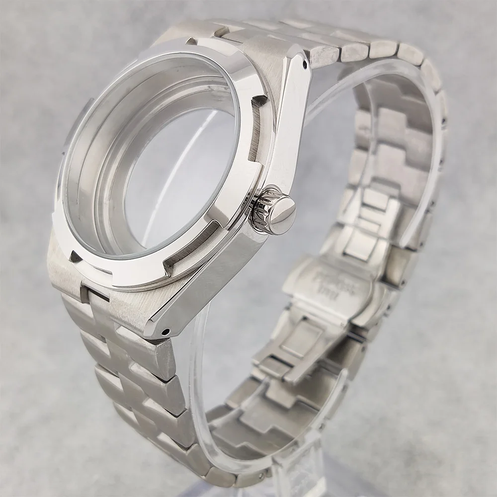 

41mm Case Miyota 8215 Case Stainless Steel Sapphire Glass Case Waterproof Case Men Watch Parts Fit DG 2813 Miyota 8215 Movement