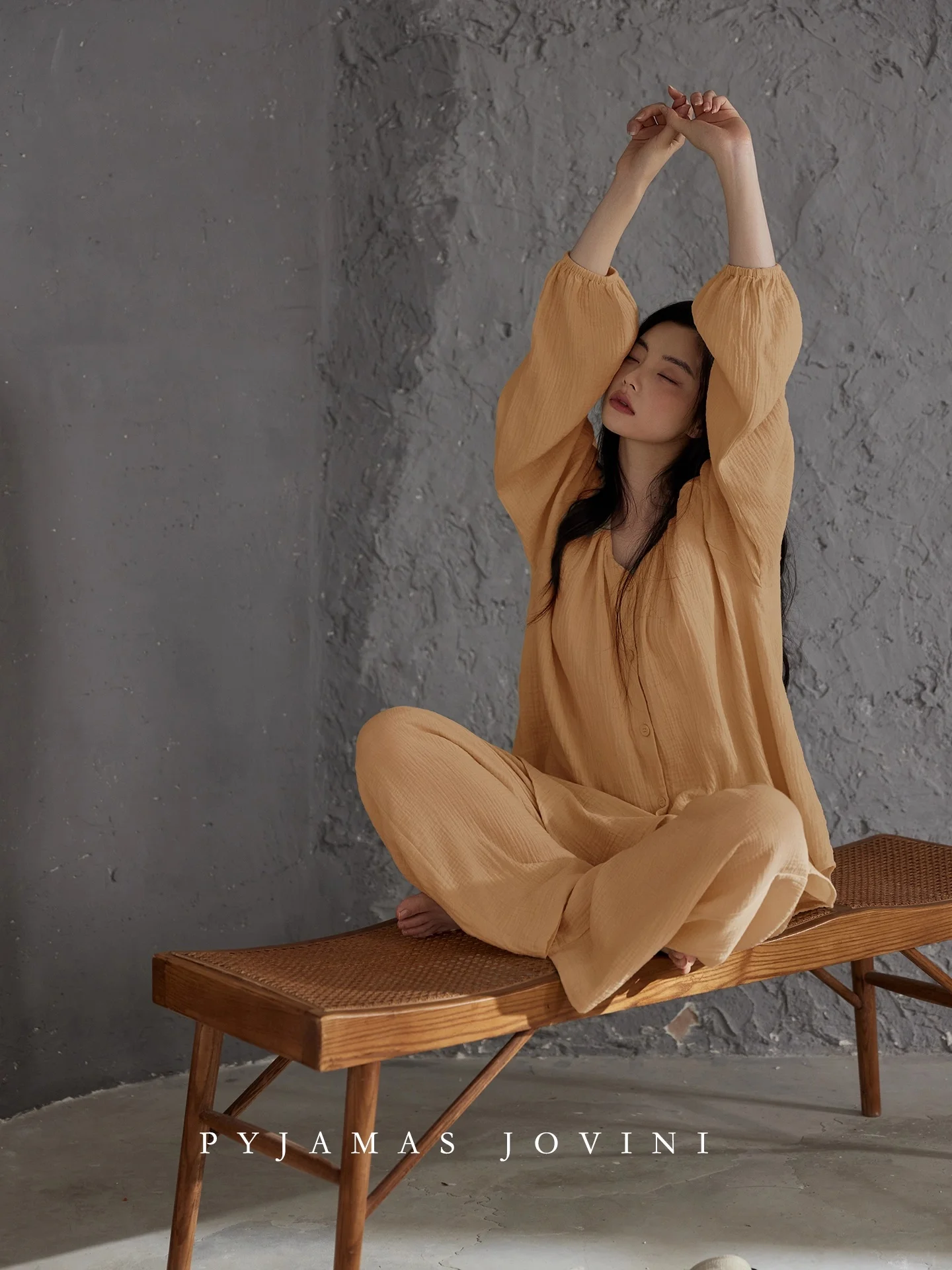 pigiama-da-donna-chao-wei-ni-in-cotone-a-maniche-lunghe-set-di-abbigliamento-per-la-casa-in-garza-stile-primavera-autunno-scollo-a-v-morbido-confortevole-vestibilita-ampia