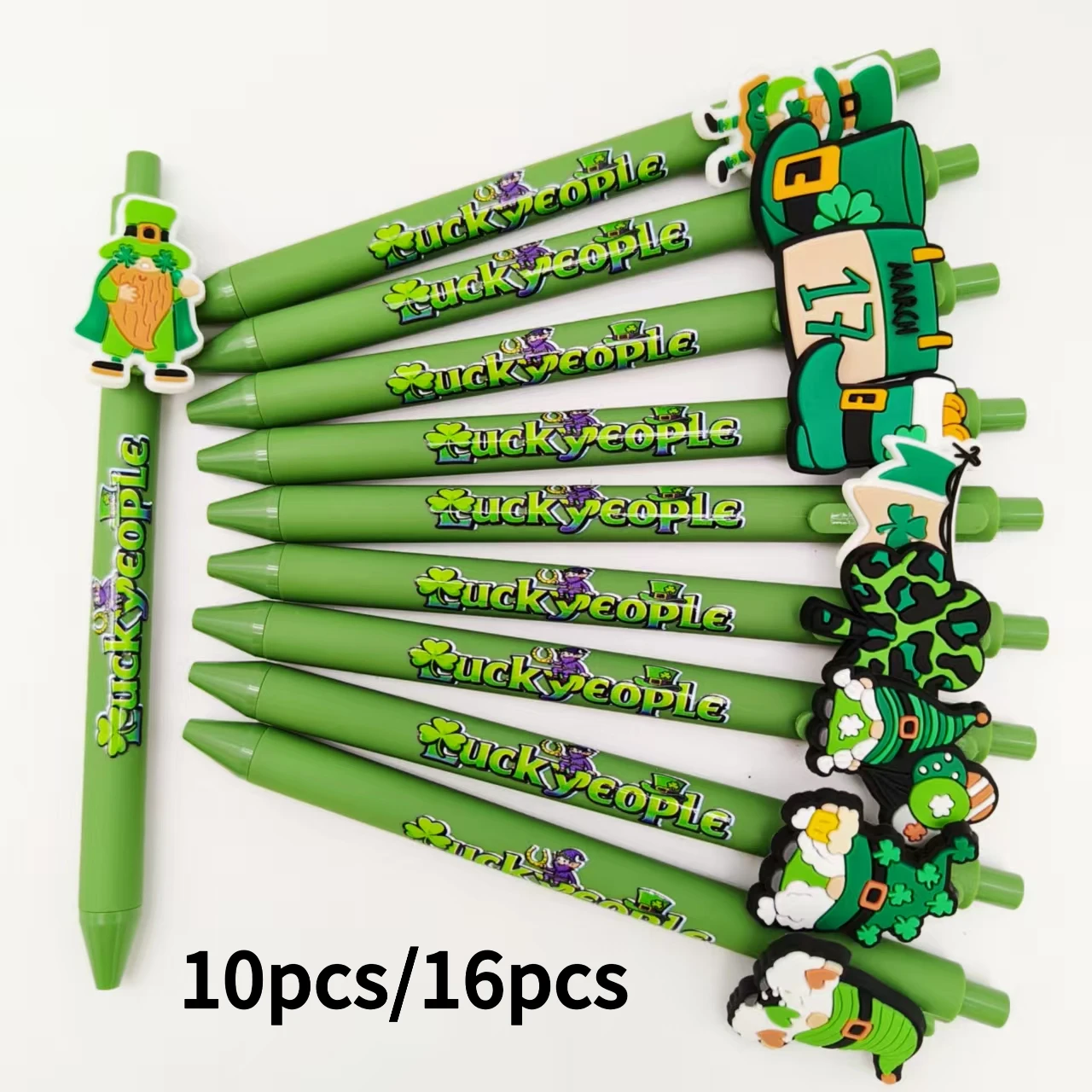 

10pcs/16pcs St. Pat's holiday ballpoint pen avocado green series holiday gift pen portable shorthand efficient ballpoint pen