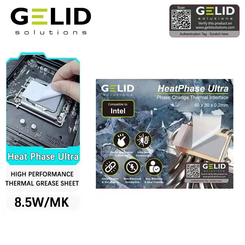 GELID Heat Phase Ultra 8.5W PHASE Change Silicone Pad High-performance Durable Suitable For CPU/Office/Game/Home