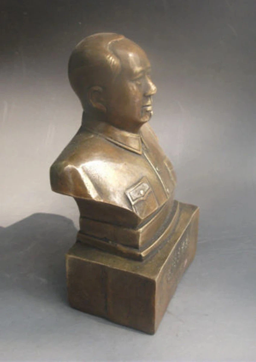 Archaize Brass Rare Carved Great leader Chairman Mao Zedong small statue