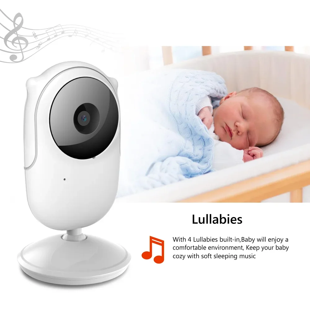 Babystar 2.4 Inch Video Baby Monitor High Resolution Baby Nanny Security Camera Night Vision Temperature Monitoring Babyphone