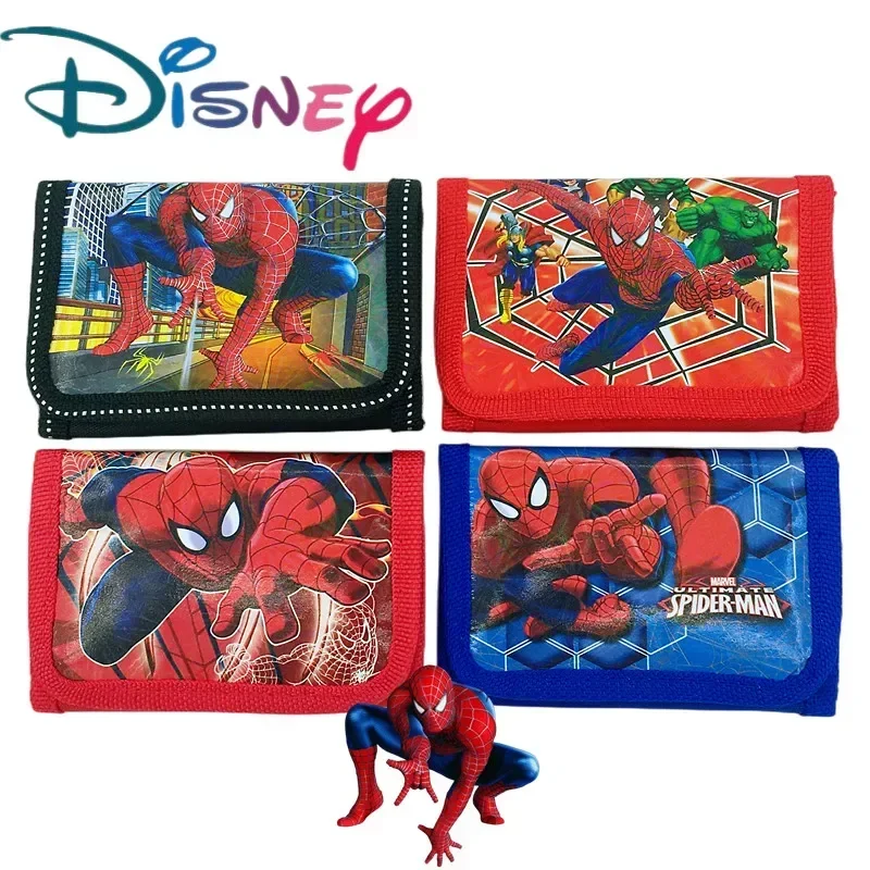 Random one Disney Avengers Spiderman portfel dziecięcy Avengers Mickey Anime rysunek portfel torba na karty portmonetka dzieci chłopcy prezent zabawka