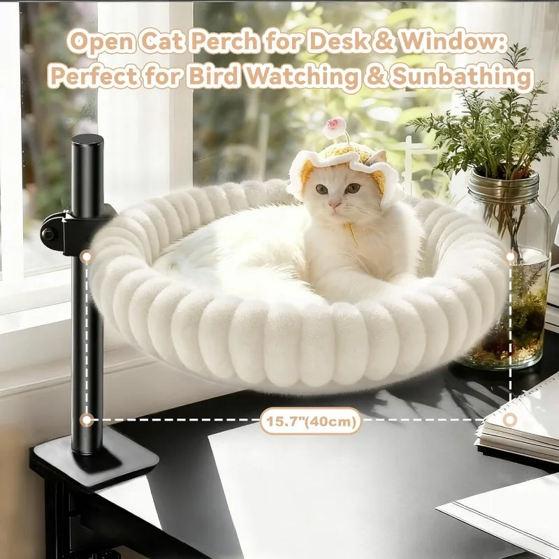 Hamaca de escritorio para gatos – Felpa ajustable estructura escalada - imagen 5