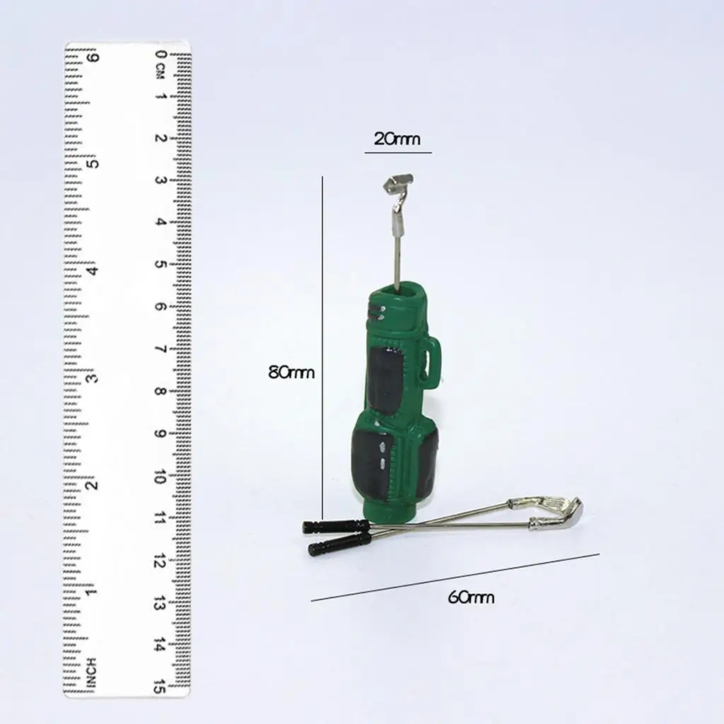 

Миниатюрная сумка для гольфа в масштабе 1:6 с тремя клюшками, аксессуары для кукольного домика, миниатюрные спортивные принадлежности для декора кукольного домика