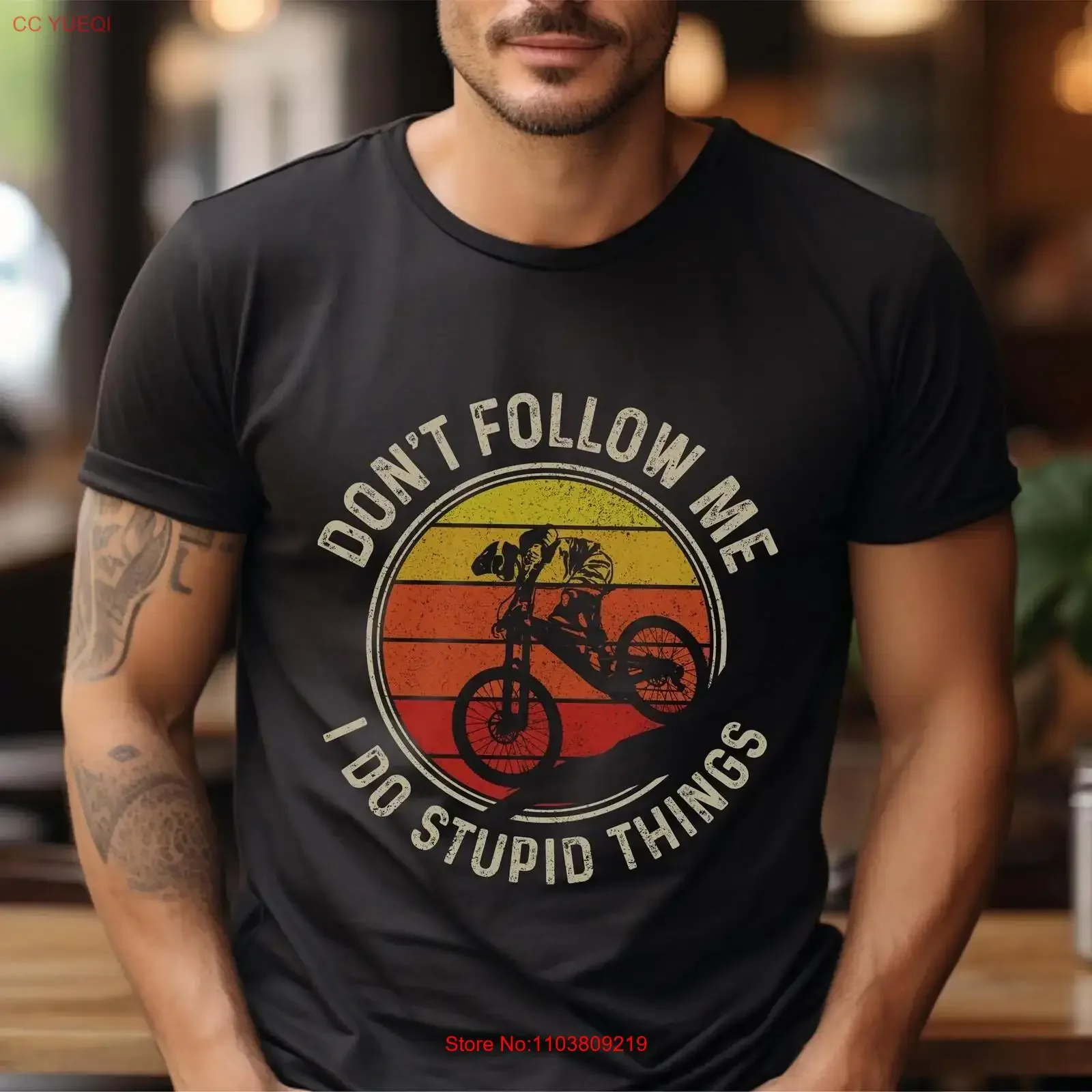 Забавная футболка для горного велосипеда «Не следуй за мной, я делаю глупых вещей», винтажная винтажная стираная дизайнерская одежда, удобная унисекс Забавная футболка для горного велосипеда «Не следуй за мной, я делаю глупых вещей», винтажная винтажная стираная дизайнерская одежда, удобная унисекс