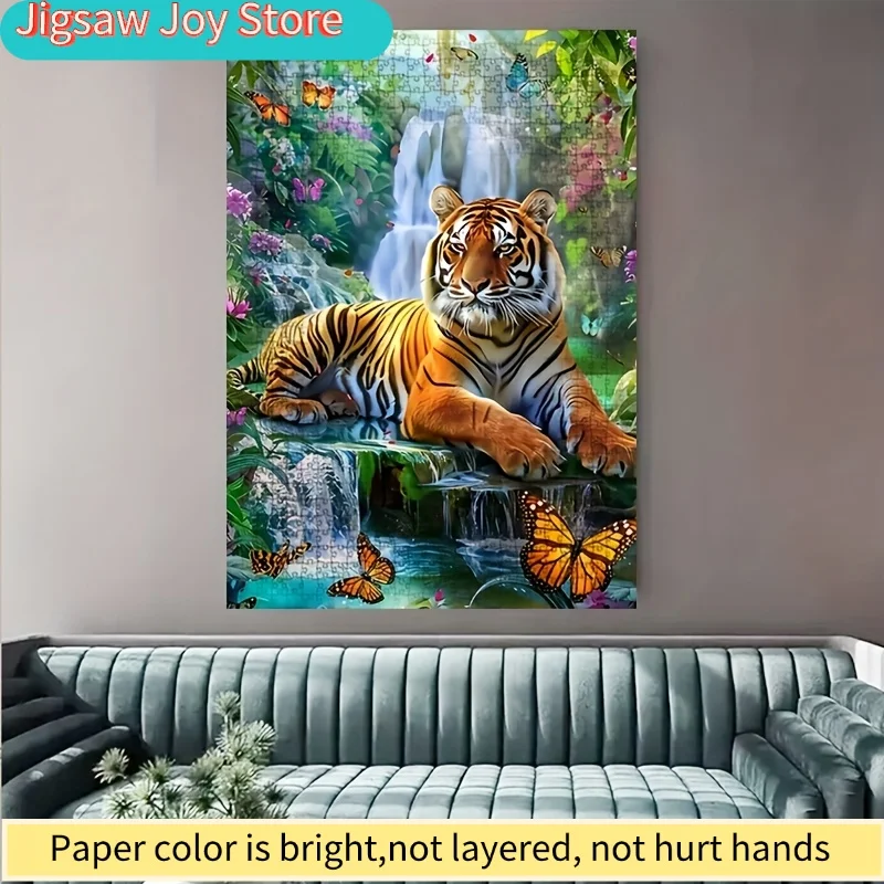 

Butterfly Tiger Scene, 1000pcs Jigsaw Puzzle Game - an Intellectual Challenge Game, Fun for Family Interaction, Advanced Skill
