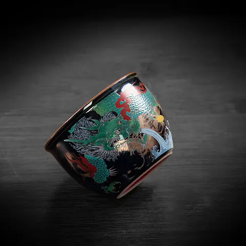 Elegant Single Cloisonné Enamel Ceramic Master Tea Cup Tea Tasting Bowl Kung Fu Tea Ware for Home Office Table Top Decor