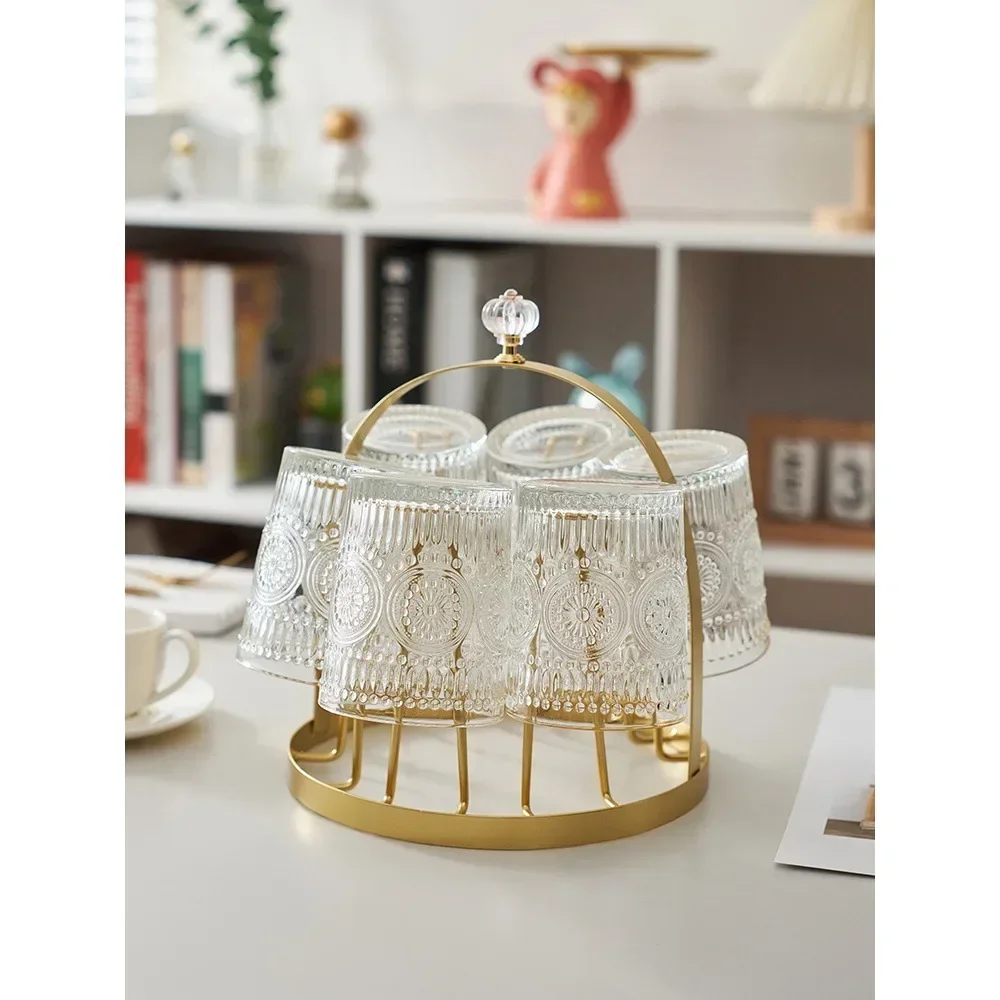 

Metal Water Cup Holder, Cup Holder, Glass Cup Tray, Hanging Tea Cup, Tea Set, Storage Rack, Home Living Room Restaurant