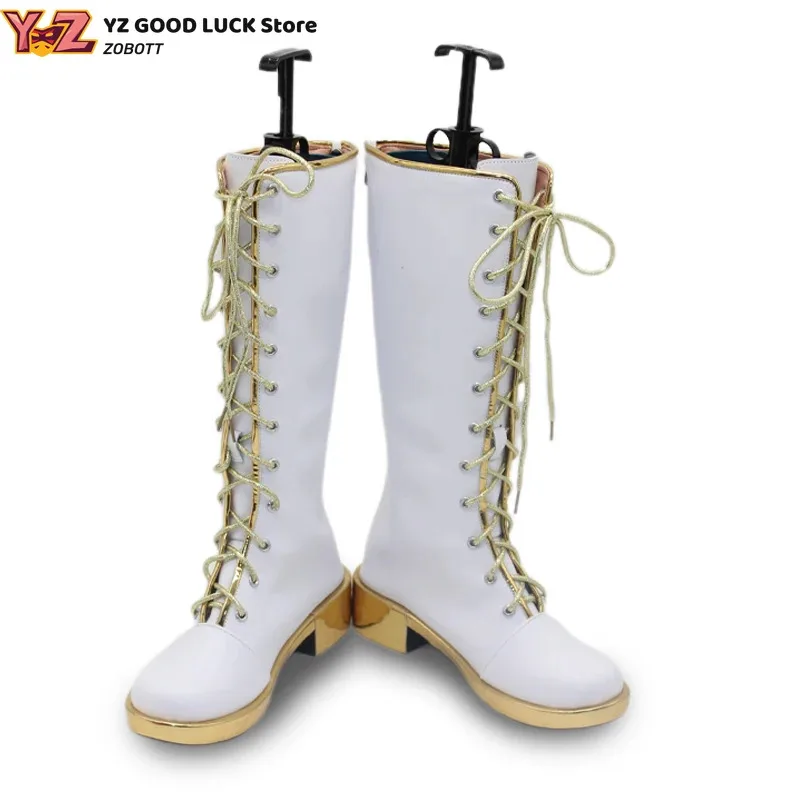 

Candy 2025KPop Demon Hunters Rumi Cosplay Shoes Anime Movie Huntrix Leather Boots Woman Halloween Comic Role-Playing Props