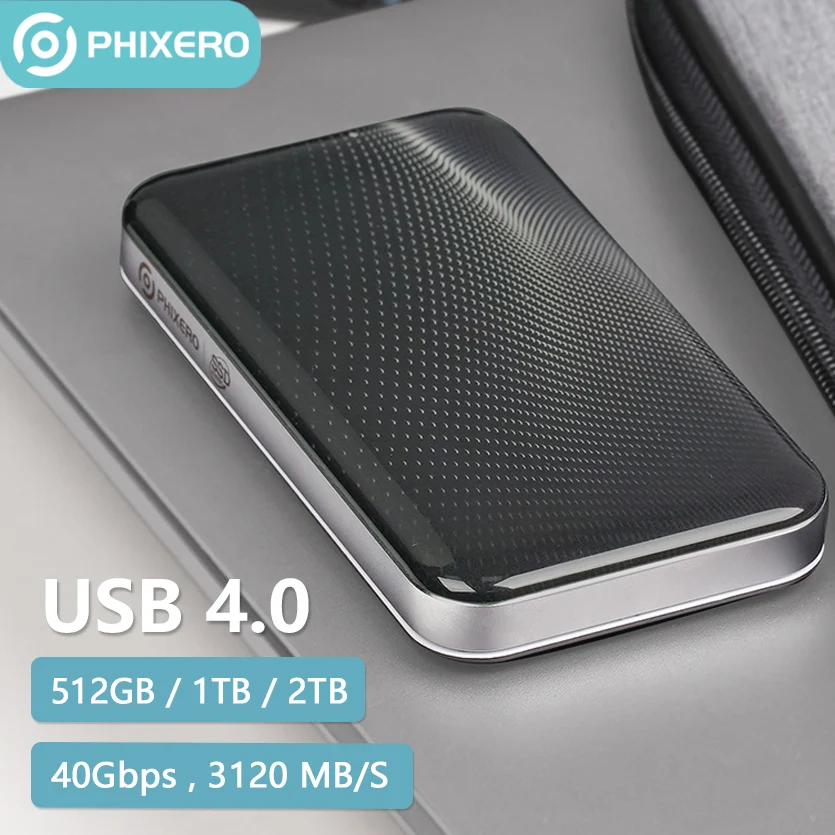 Phixero Draagbare Ssd Externe Harde Schijf Schijf 20Gbps 1 2 Tb Usb 3.2 Type C Solid State Harddisk 1T 2 T Voor Xbox Laptop Notebooks