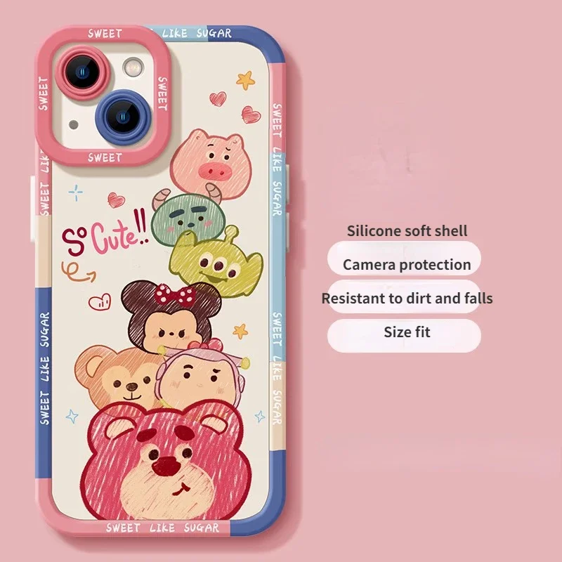 Disney Anime Merchandise Toy Story Mickey Phone Case Matte Silicone High-end Feel Suitable for IPhone 16 Promax Niche Anti Drop