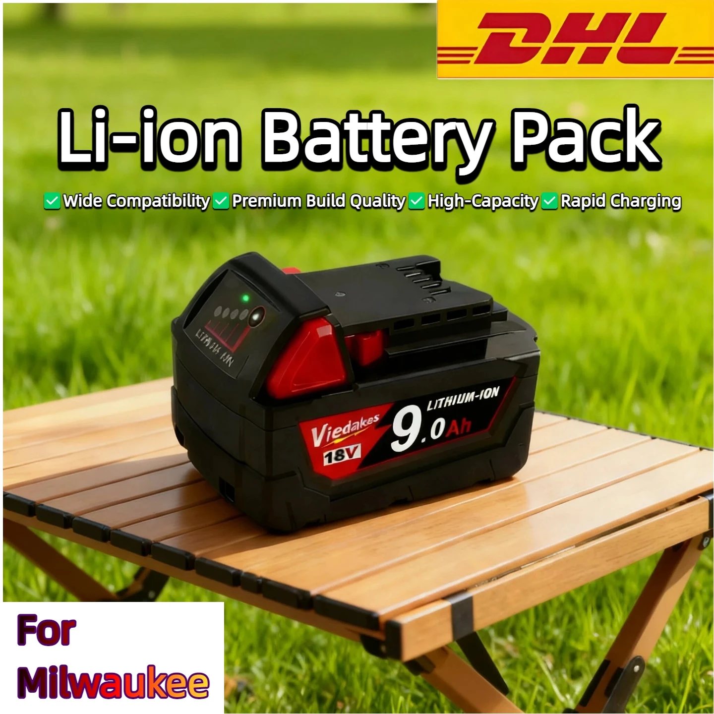 

High Performance 18V 9.0 Ah Tool Battery for milwaukee M18/M12 Battery for 48-11-1815 48-11-1850 48-11-1860 2604-22