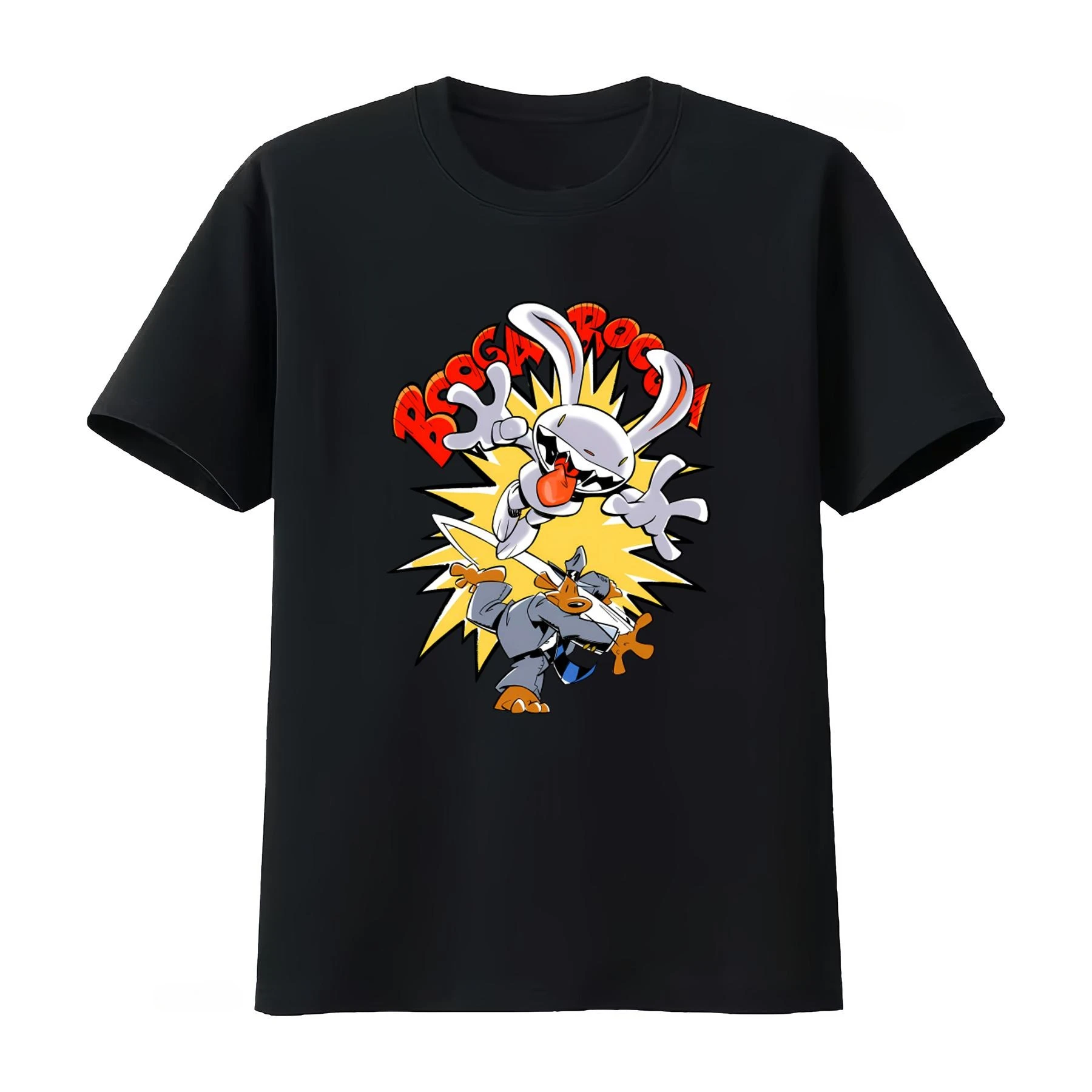 Camiseta con Estampado de Dibujos Animados de Videojuegos Retro de Sam y Max, para Hombre y Mujer, Verano 2026