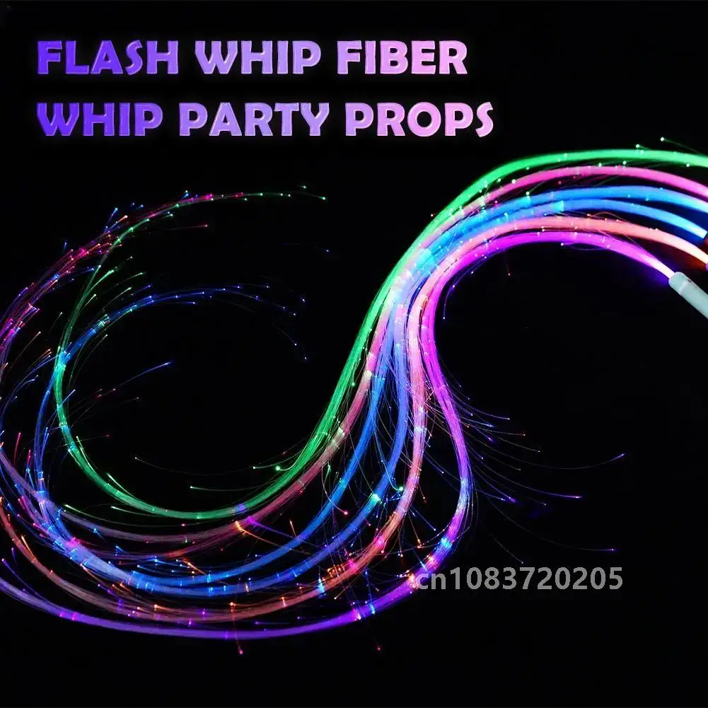 LED 광섬유 채찍 댄스 스페이스 채찍 조명, 레이브 파티 콘서트 라이트 쇼 축제 카니발용, 360 ° 회전 픽셀 채찍, 6ft