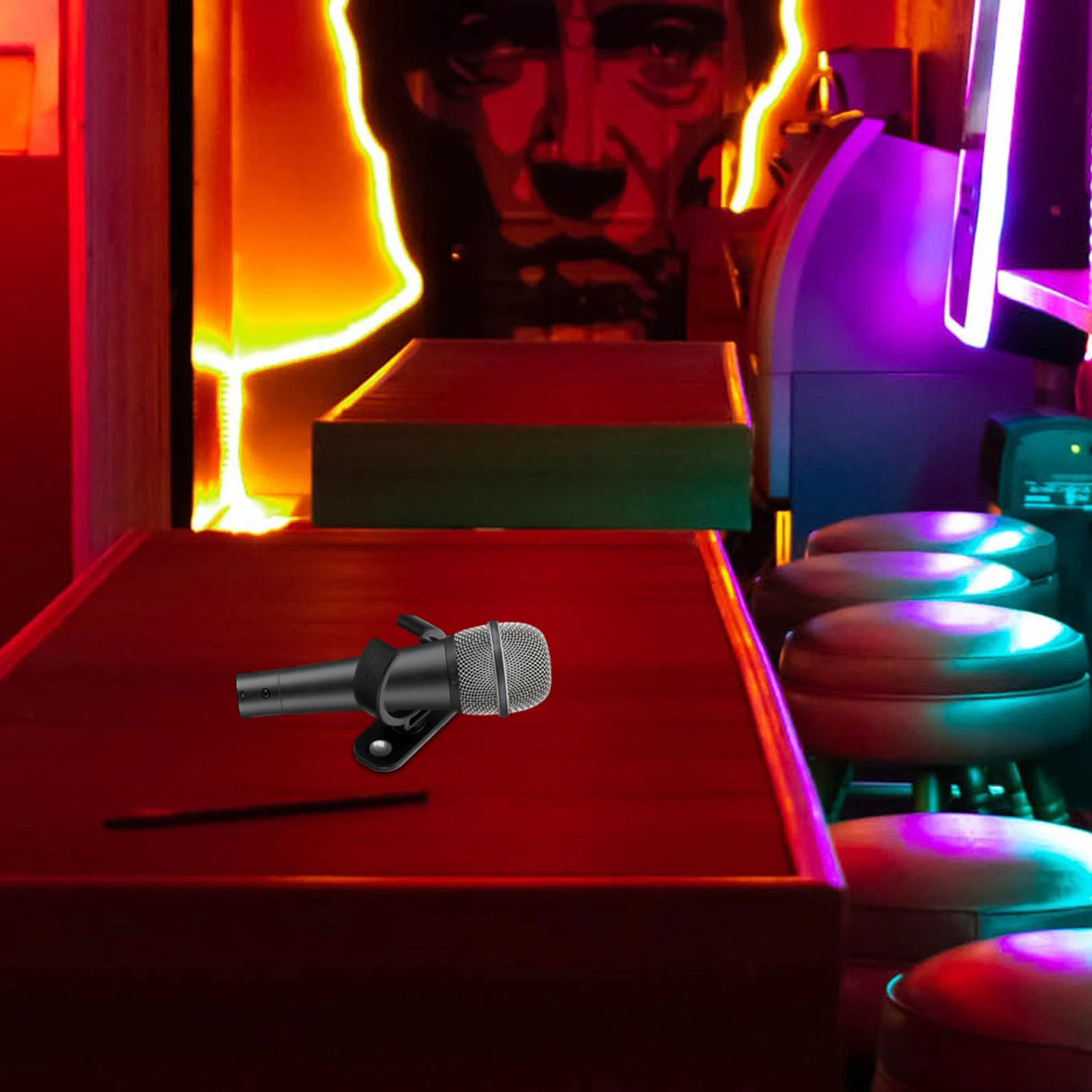 

6 Pcs Microphone Base Desktop Stand Clip-on Clamp Holder Bracket Mounting Plastic