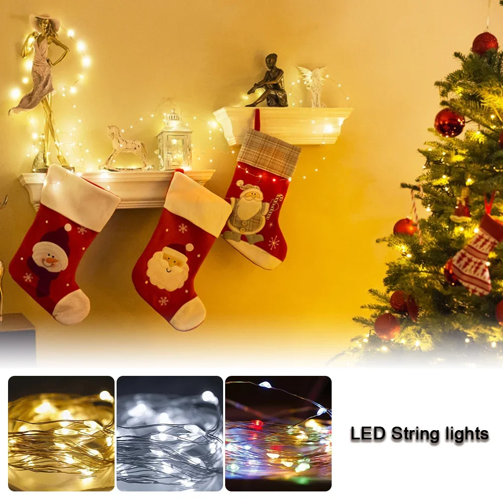 AA電池式LEDストリング,2m, 20個のLEDストリング,銅線,クリスマスデコレーション,結婚式,パーティー,2m