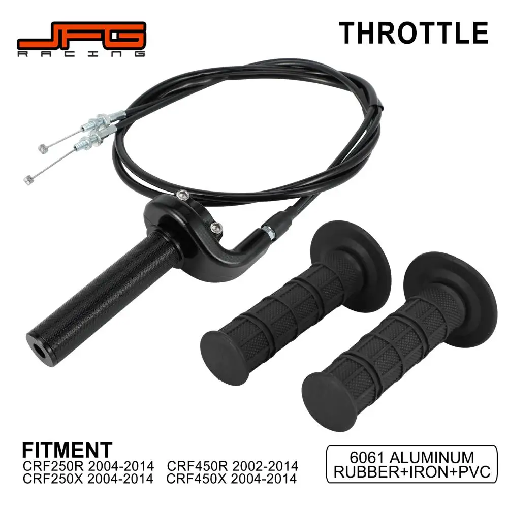 

Motorcycle Handlebar Rubber Grips Throttle Assembly Cables Throttle Turn Grip set FOR CRF 250R 250X 450X CRF450R