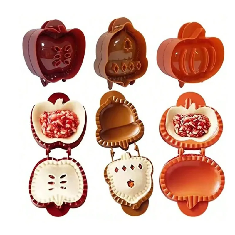 Juego de mini moldes para tartas con temática de otoño, formas de bellota de calabaza y manzana para hornear creativo, ideal para postres de otoño, golosinas de fiesta y vacaciones