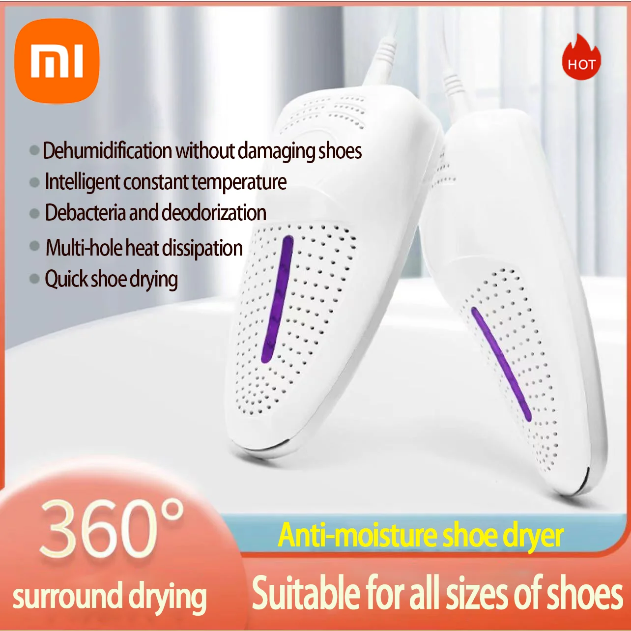 XIAOMI Portable Shoes Dryer Intelligent Quick Dry Foot Warmer Violet Light Shoe Dryer Heater Children Adults Boot Shoes Dryer