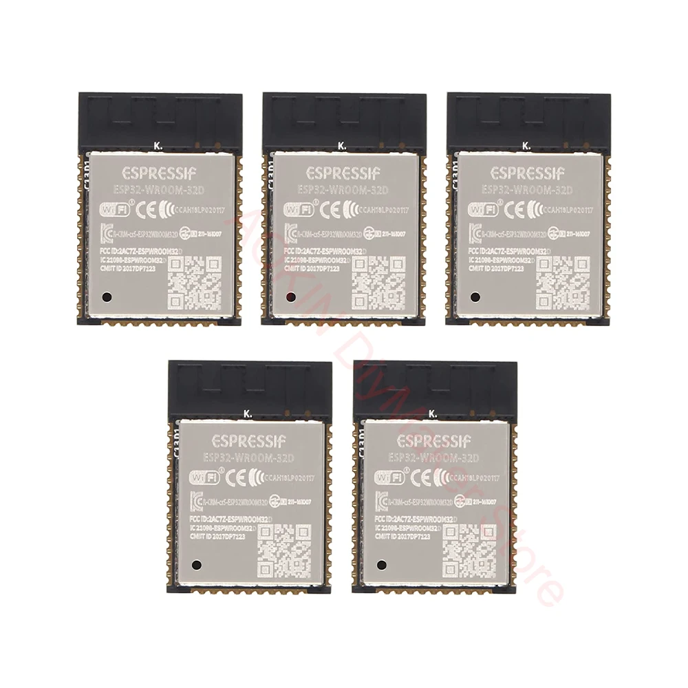 5 pcs ESP-WROOM-32D ESP32 Bluetooth and WiFi Low Power Module integrate ESP32-D0WD Generic Wi-Fi+BT+BLE MCU Modules