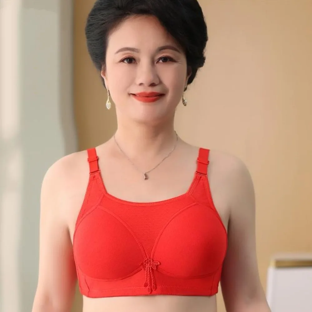 Large Size Mother's Wireless Bra Shockproof Close-fitting Mid-aged Elderly Brassiere Anti-sagging Lingerie