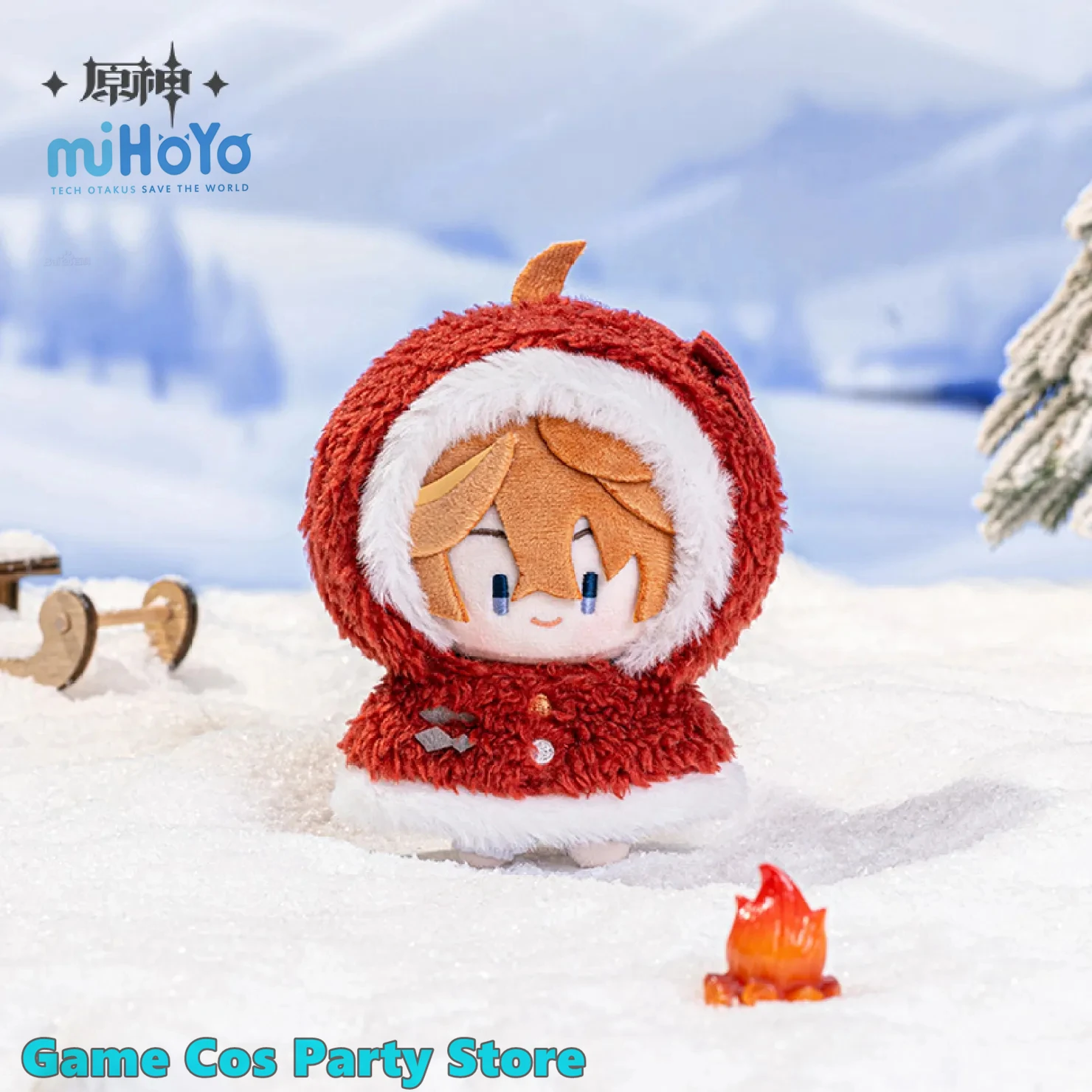 [Genuine] Genshin Impact FUN IN THE SNOW Theme Plush Pendant Zhongli Skirk Durin Cosplay Dolls Anime Keychain Tartaglia Gifts