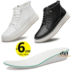 Men Ankle Boots Elevator Shoes Height  Increase  Insole 6cm  Chunky High Sneakers  High-top Women