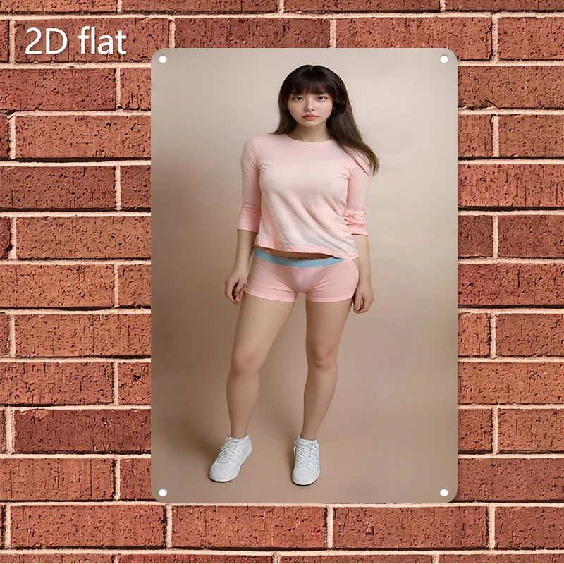 2D Flache Bettwäsche-Kunst mit jüngerer Frau als Wanddekoration für Wohnzimmer, Schlafzimmer, Küche, Geschenk für sie