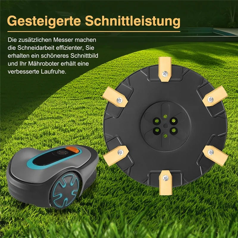 

MCGS-For Gardena Sileno Minimo 250,350 500/ Automower Aspire Knife Plate+ 6 Blades-180 Mm Diameter