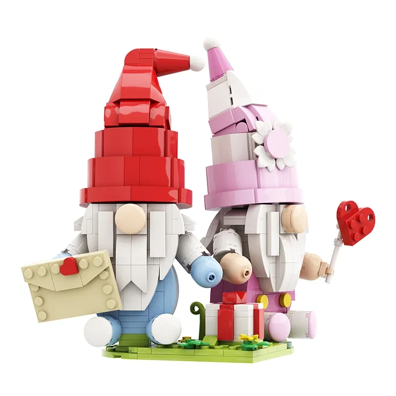 Muñeco sin rostro para el Día de San Valentín, adorno de bloques de construcción, Gnomo nórdico, muñeco de anciano, Juguetes de decoración para el Día de San Valentín, Juguetes de regalo